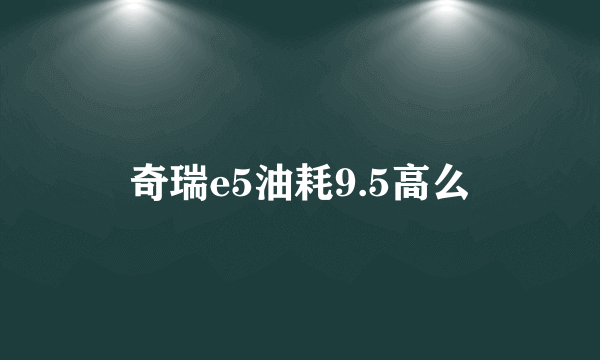 奇瑞e5油耗9.5高么