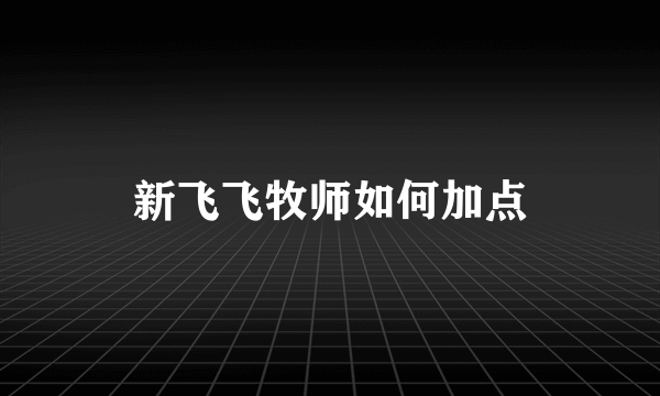 新飞飞牧师如何加点