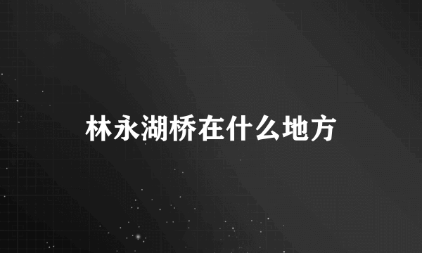 林永湖桥在什么地方