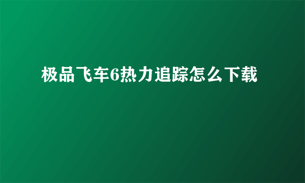 极品飞车6热力追踪怎么下载