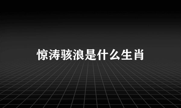 惊涛骇浪是什么生肖