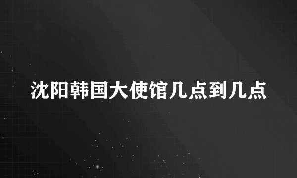 沈阳韩国大使馆几点到几点