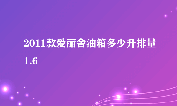 2011款爱丽舍油箱多少升排量1.6