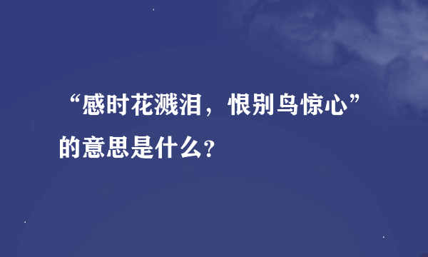 “感时花溅泪，恨别鸟惊心”的意思是什么？