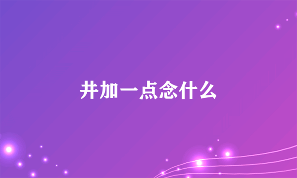 井加一点念什么