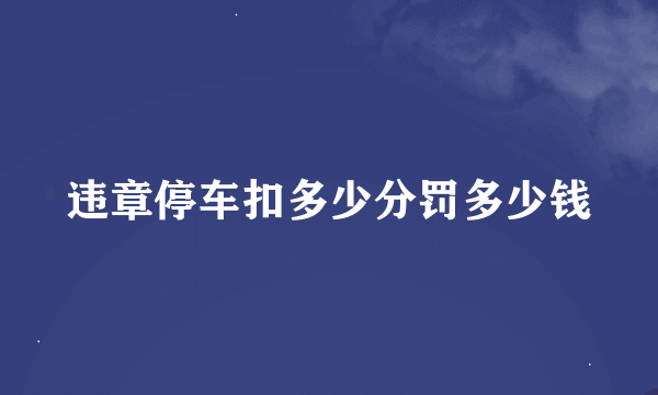 违章停车扣多少分罚多少钱