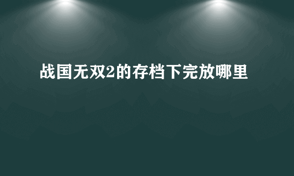 战国无双2的存档下完放哪里