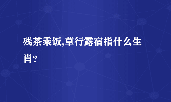 残茶乘饭,草行露宿指什么生肖？