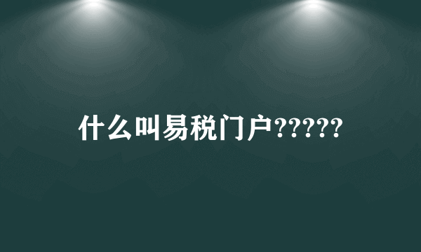 什么叫易税门户?????