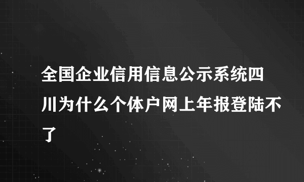 全国企业信用信息公示系统四川为什么个体户网上年报登陆不了