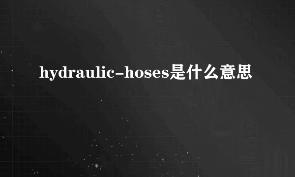 hydraulic-hoses是什么意思