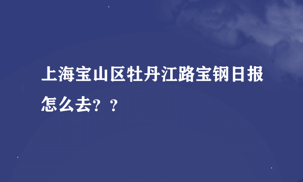 上海宝山区牡丹江路宝钢日报怎么去？？