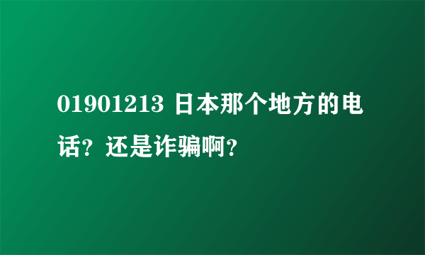 01901213 日本那个地方的电话？还是诈骗啊？