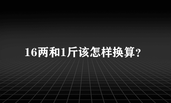 16两和1斤该怎样换算？