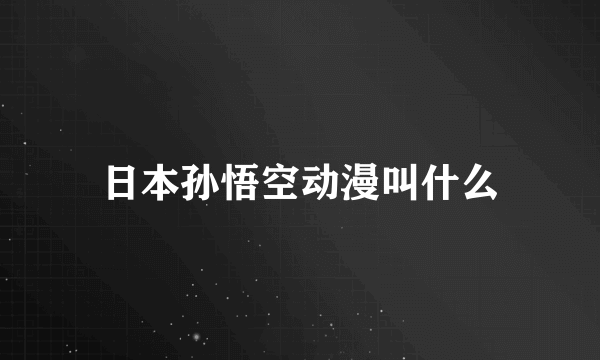 日本孙悟空动漫叫什么