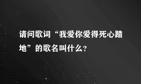 请问歌词“我爱你爱得死心踏地”的歌名叫什么？