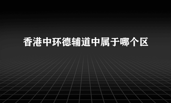 香港中环德辅道中属于哪个区