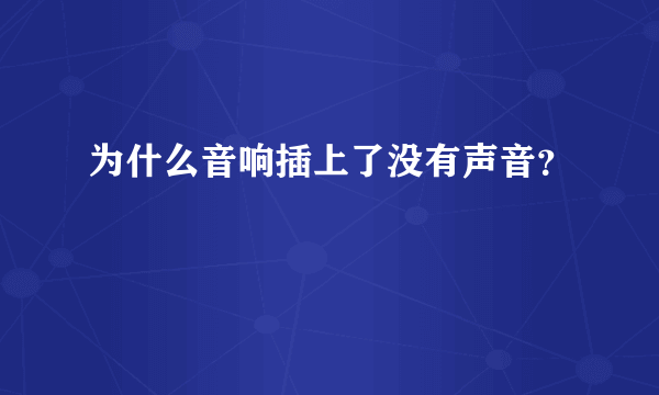 为什么音响插上了没有声音？