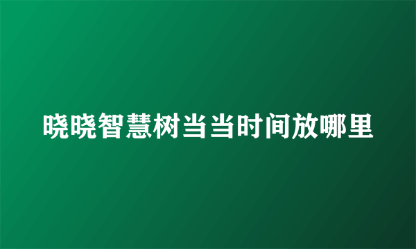 晓晓智慧树当当时间放哪里