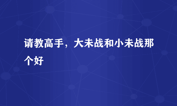 请教高手，大未战和小未战那个好