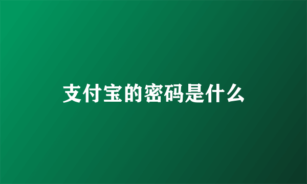 支付宝的密码是什么