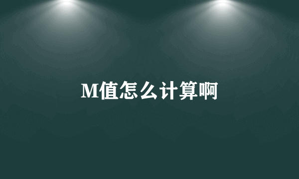 M值怎么计算啊