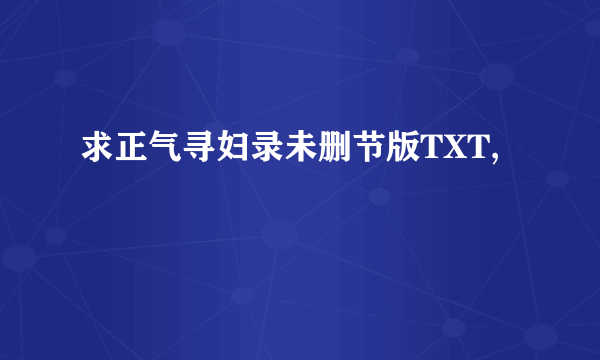 求正气寻妇录未删节版TXT,