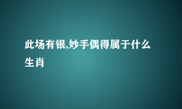 此场有银,妙手偶得属于什么生肖