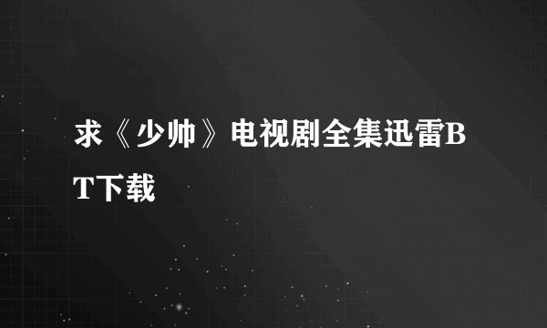 求《少帅》电视剧全集迅雷BT下载