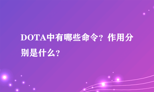 DOTA中有哪些命令？作用分别是什么？