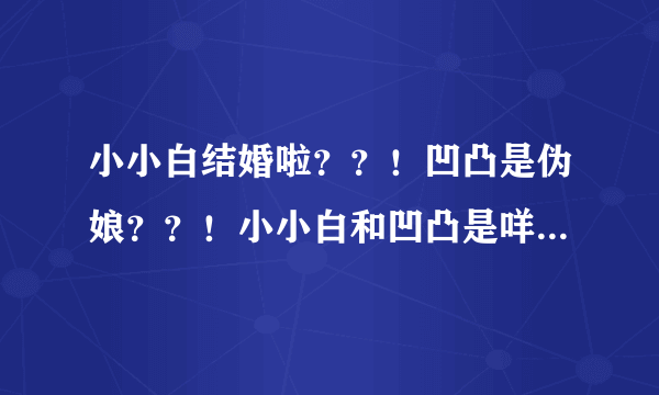 小小白结婚啦？？！凹凸是伪娘？？！小小白和凹凸是咩关系！！？