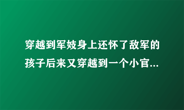 穿越到军妓身上还怀了敌军的孩子后来又穿越到一个小官身上 BL