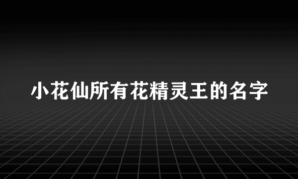 小花仙所有花精灵王的名字