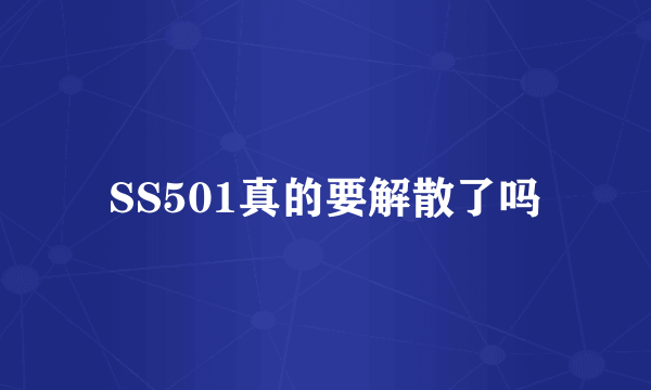 SS501真的要解散了吗