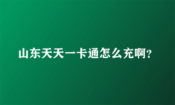 山东天天一卡通怎么充啊？