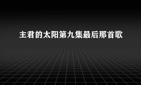 主君的太阳第九集最后那首歌