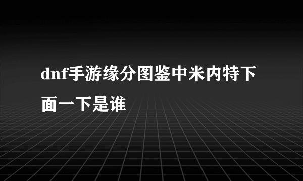 dnf手游缘分图鉴中米内特下面一下是谁