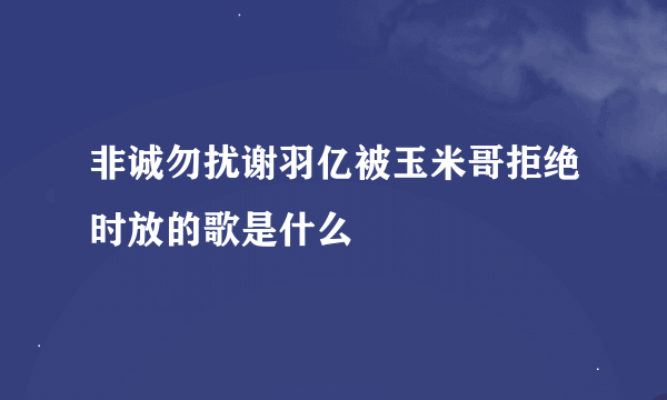 非诚勿扰谢羽亿被玉米哥拒绝时放的歌是什么