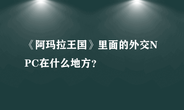 《阿玛拉王国》里面的外交NPC在什么地方？