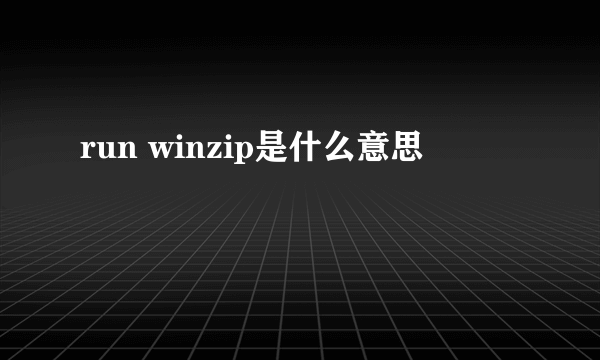 run winzip是什么意思