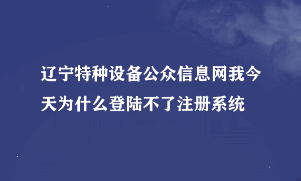 辽宁特种设备公众信息网我今天为什么登陆不了注册系统