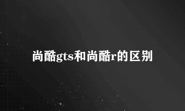 尚酷gts和尚酷r的区别