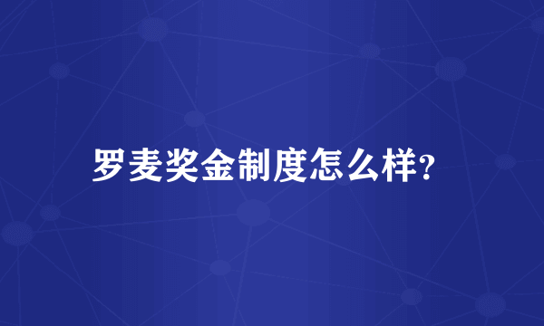 罗麦奖金制度怎么样？