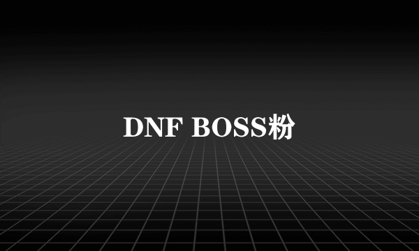 DNF BOSS粉