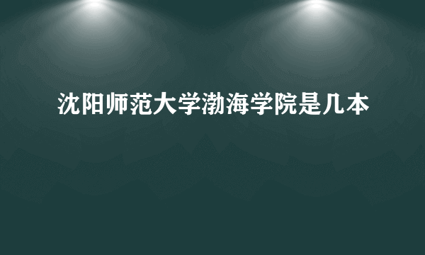 沈阳师范大学渤海学院是几本