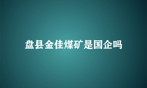 盘县金佳煤矿是国企吗