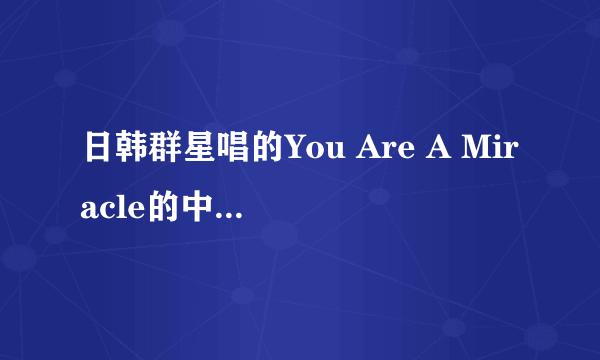 日韩群星唱的You Are A Miracle的中文歌词和音译歌词