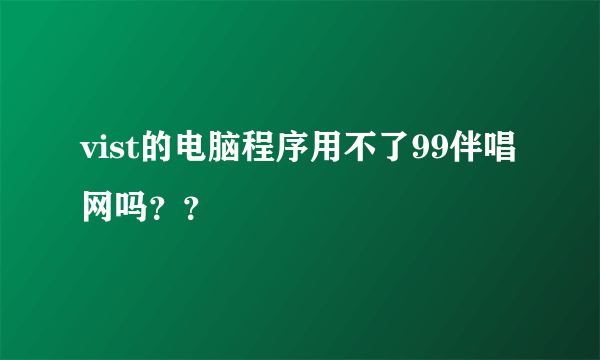 vist的电脑程序用不了99伴唱网吗？？