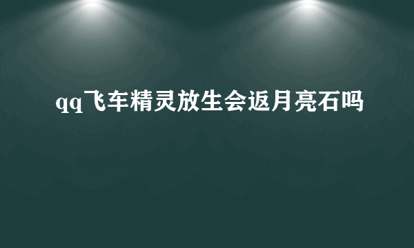 qq飞车精灵放生会返月亮石吗