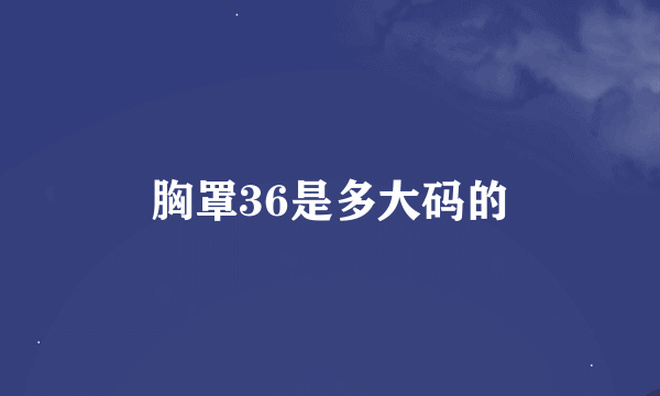 胸罩36是多大码的